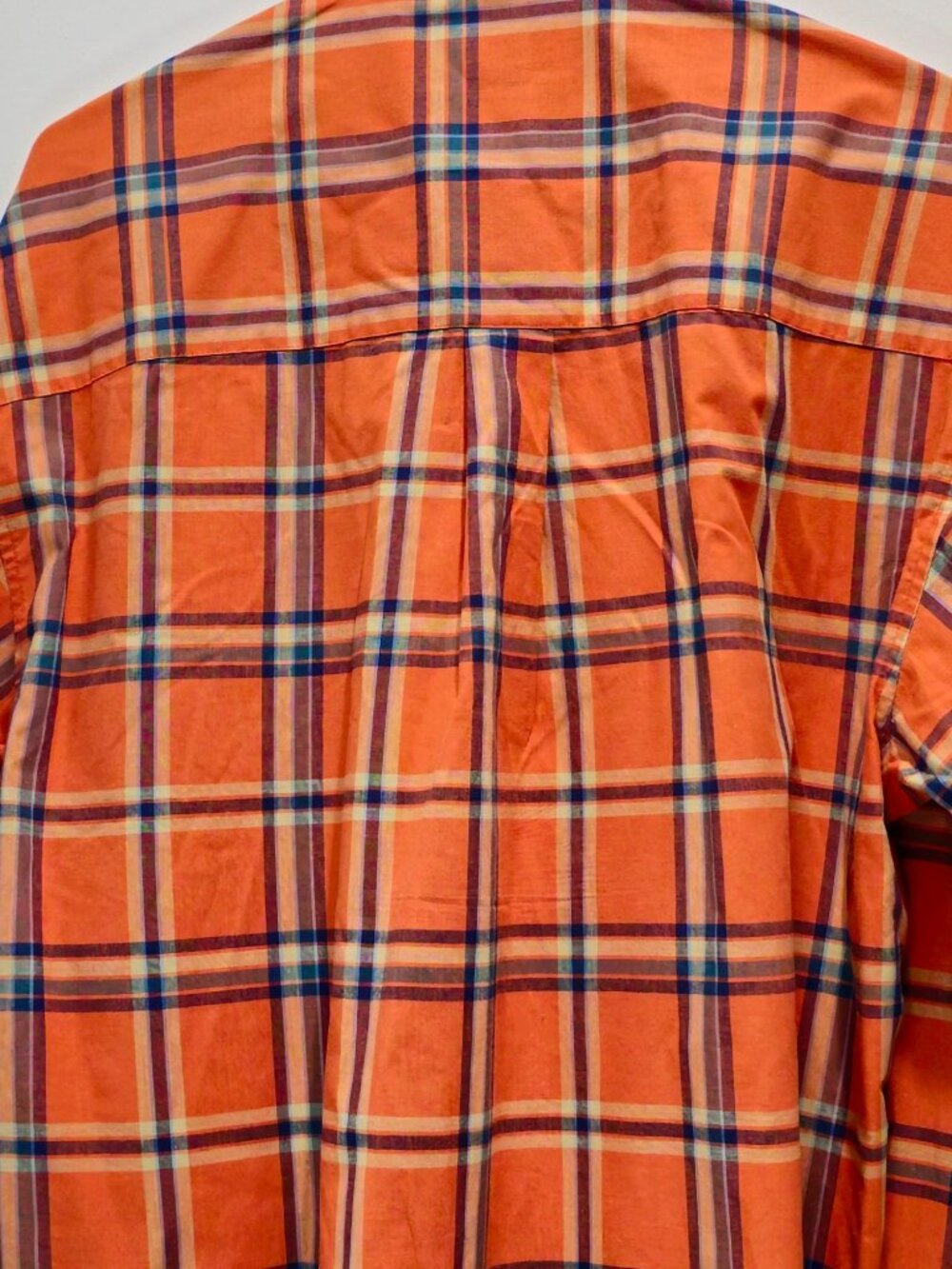 Haggar Forever New Mens L/G Orange Plaid Button-Up Shirt Fade-Resistant Wrinkle - Picture 12 of 13